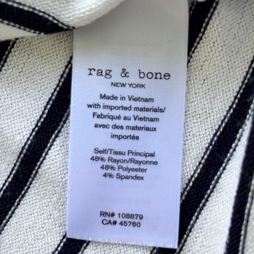 Rag‎ & Bone Knit Stripe Henley Top – Black & White – Size XL - Picture 6 of 7